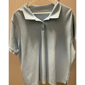 LL Bean Blue Polo Short Sleeve Shirt Adult 3XL Blue Regular Men's 100% Cotton